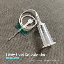 Collection de sang de sécurité jetable avec titulaire